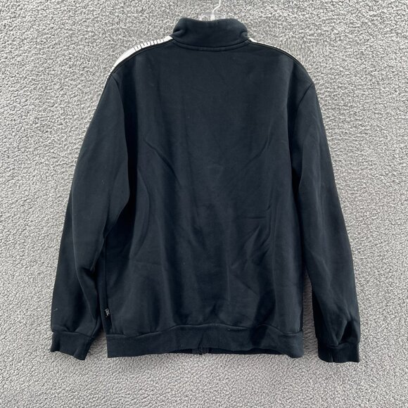 Puma Full Zip Jacket Mens Large Black Long Sleeve Track Windbreaker - Picture 2 of 9